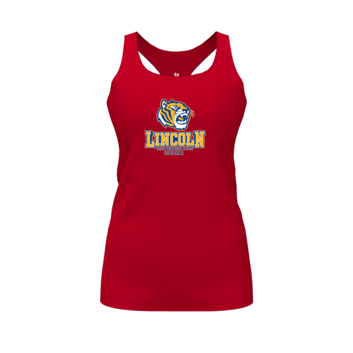 [FT0TRBRD-FYS-LOGO1] Decker Racerback Tank Top (Female Youth S, Red, Logo 1)