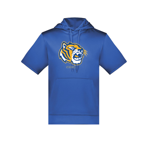 [6871.060.S-LOGO2] Men's Dri Fit Short Sleeve Hoodie (Adult S, Royal, Logo 2)