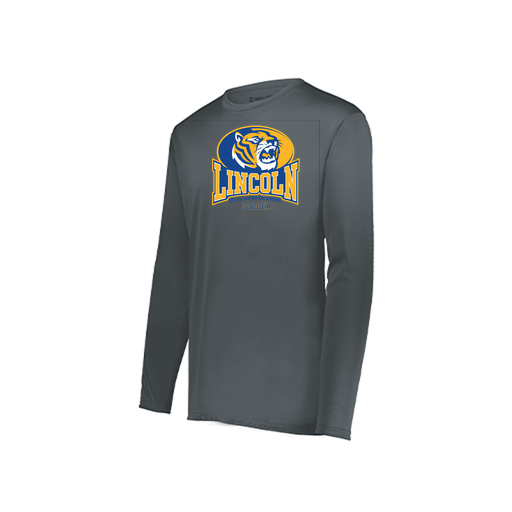 [222823.059.S-LOGO3] Youth LS Smooth Sport Shirt (Youth S, Gray, Logo 3)