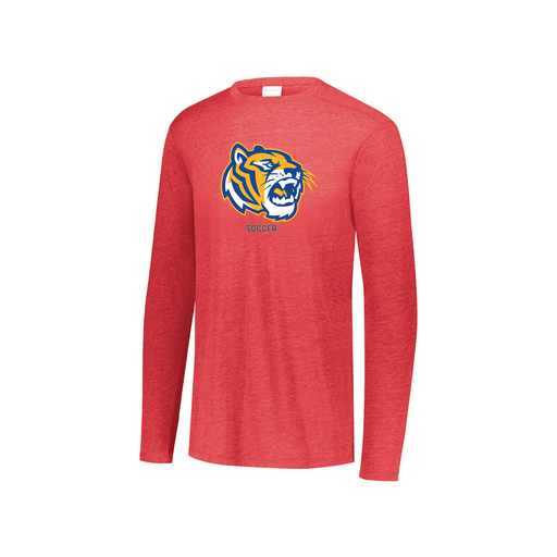 [FTLCUBRD-YS-LOGO2] Decker Youth Tri-Blend T-Shirt - Long Sleeve (Youth S, Red, Logo 2)
