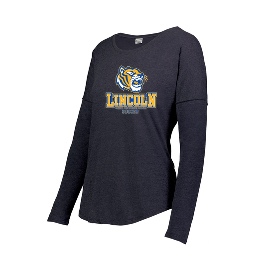 [FTLCUBNV-FAXS-LOGO1] Decker Women's Tri-Blend T-Shirt - Long Sleeve (Female Adult XS, Navy, Logo 1)